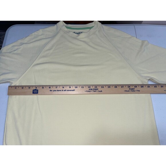 Caribbean Men's Modal Polyester Short Sleeve Tee Yellow Ribbed T Shirt Size M - Picture 4 of 5